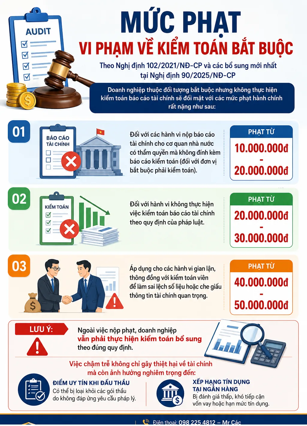 Mức phạt vi phạm về kiểm toán bắt buộc