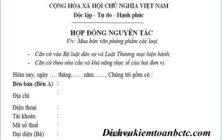 Mẫu hợp đồng nguyên tắc mua bán hàng hóa mới nhất