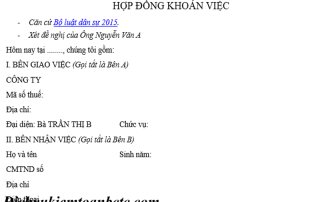 Tải mẫu hợp đồng giao khoán mới nhất
