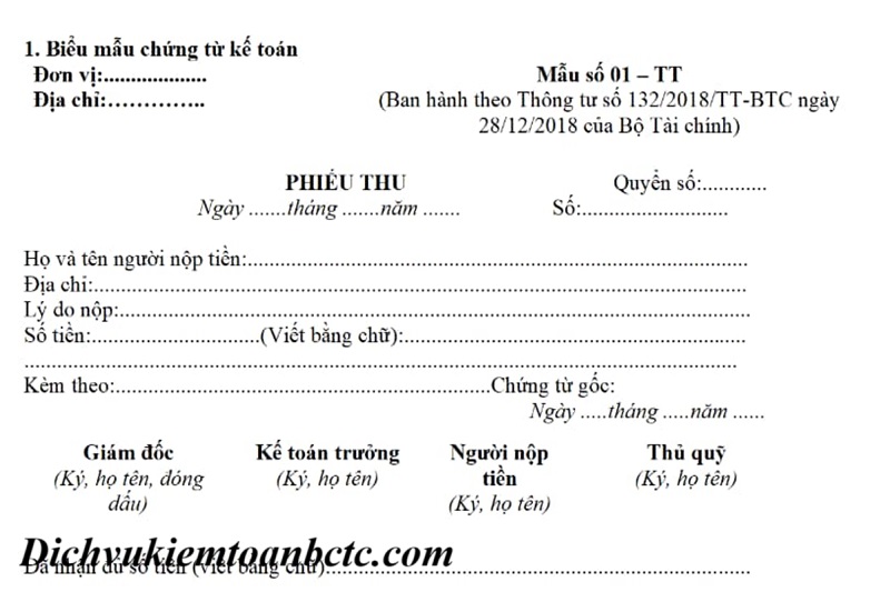 Tải mẫu phiếu thu tiền chi tiền mới nhất hiện nay