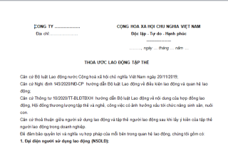 Mẫu thỏa ước lao động tập thể