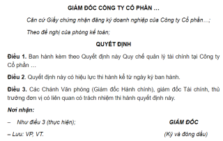 Quy chế tài chính