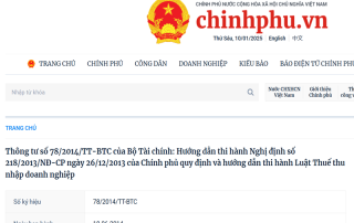 Thông tư số 782014TT-BTC của Bộ Tài chính Hướng dẫn thi hành Nghị định số 2182013NĐ-CP ngày 26122013 của Chính phủ quy định và hướng dẫn thi hành Luật Thuế thu nhập doanh nghiệp