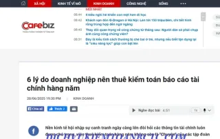 Cafebiz: 6 lý do doanh nghiệp nên thuê kiểm toán – Đã gọi tên thương hiệu Dichvukiemtoanbctc.com