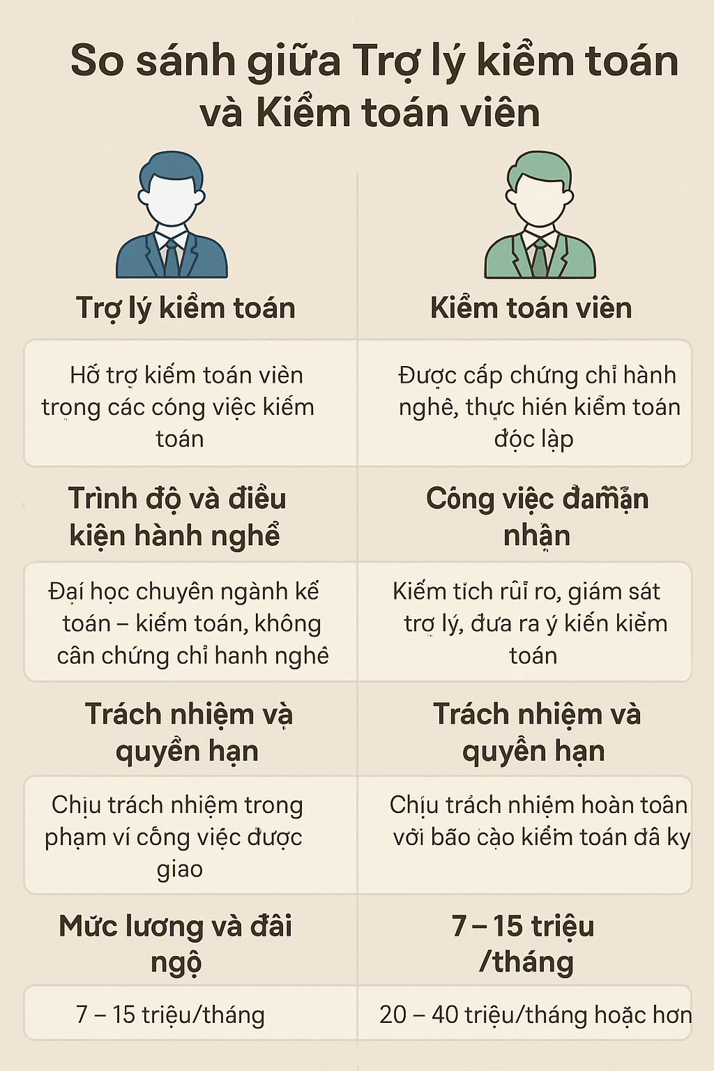 So sánh giữ kiểm toán viên và trợ lý