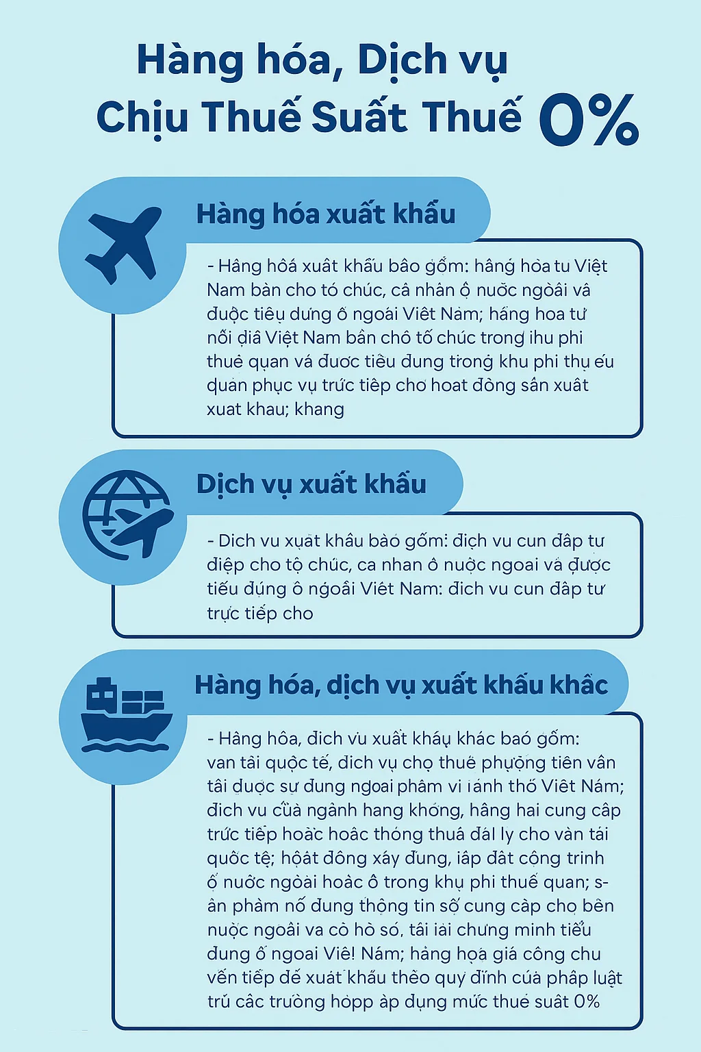 Hàng hóa dịch vụ chịu thuế suất thuế GTGT 0%