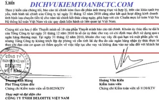Ví dụ cụ thể về ý kiến kiểm toán ngoại trừ